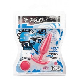 Розовая анальная пробка из силикона SMILING BUTT PLUG - 8,9 см.