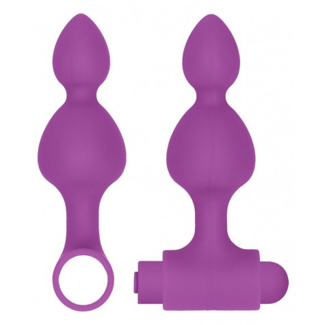 Фиолетовый анальный вибронабор USB-Rechargeable Anal Set