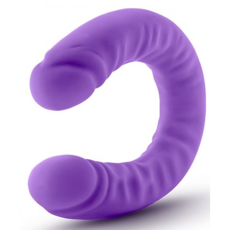 Фиолетовый двусторонний фаллоимитатор 18 inch Silicone Slim Double Dong - 45,7 см.