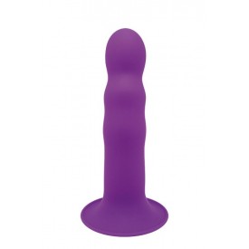 Фиолетовый фаллоимитатор-реалистик PREMIUM RIBBED DILDO - 18 см.