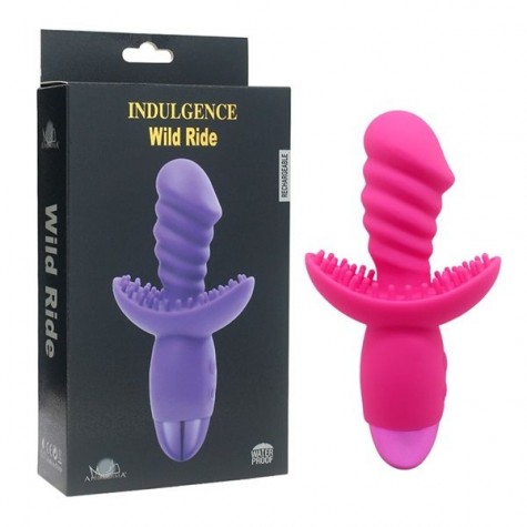 Розовый вибратор INDULGENCE Rechargeable Wild Ride - 16,5 см.