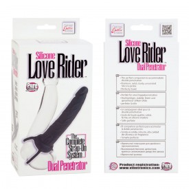 Насадка на пенис Silicone Love Rider Dual Penetrator для двойного проникновения - 14 см.